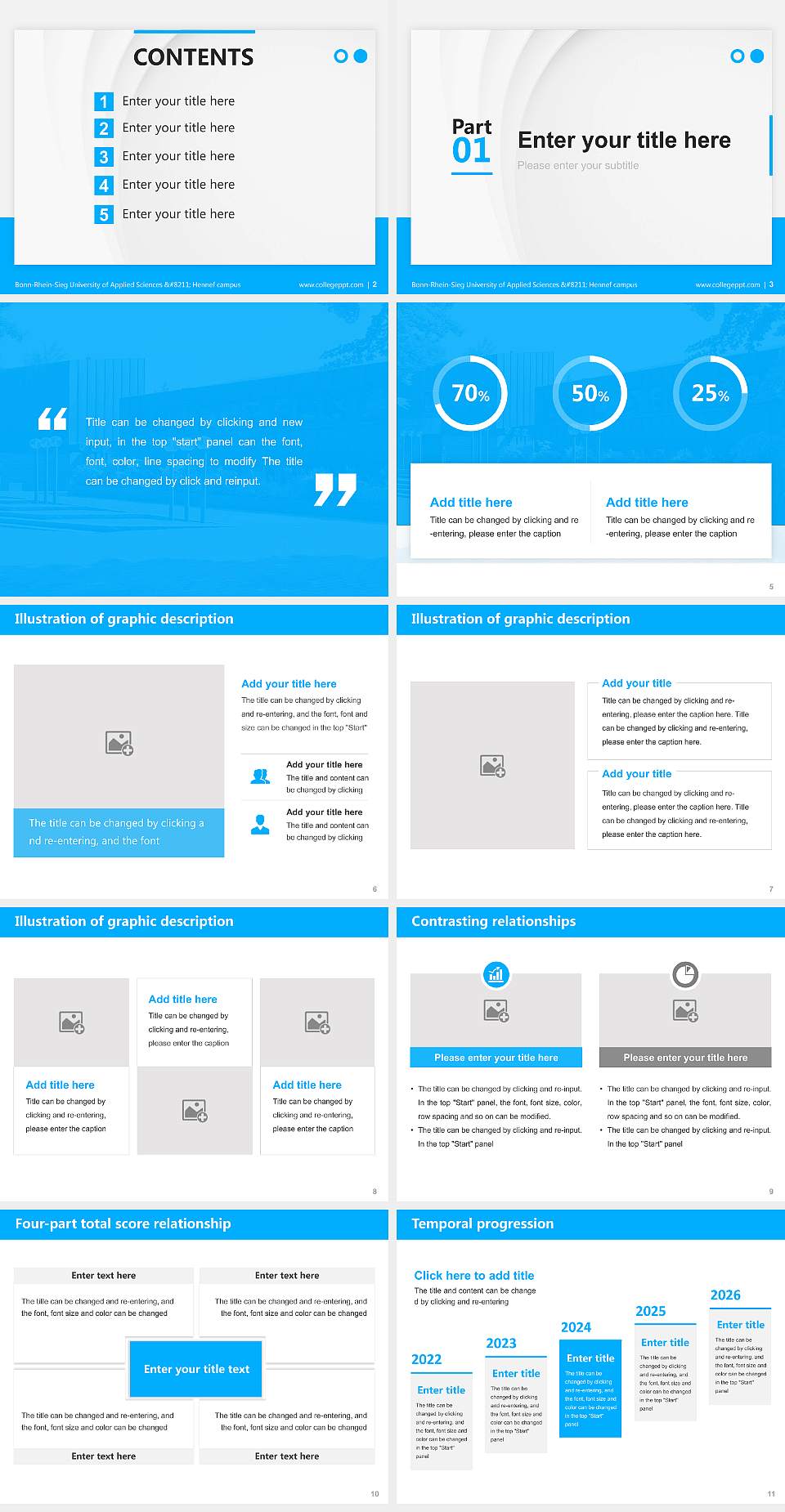 Bonn-Rhein-Sieg University of Applied Sciences – Hennef campus Thesis Proposal/Graduation Defense PPT Template4:3 ratio PPT effect preview image2