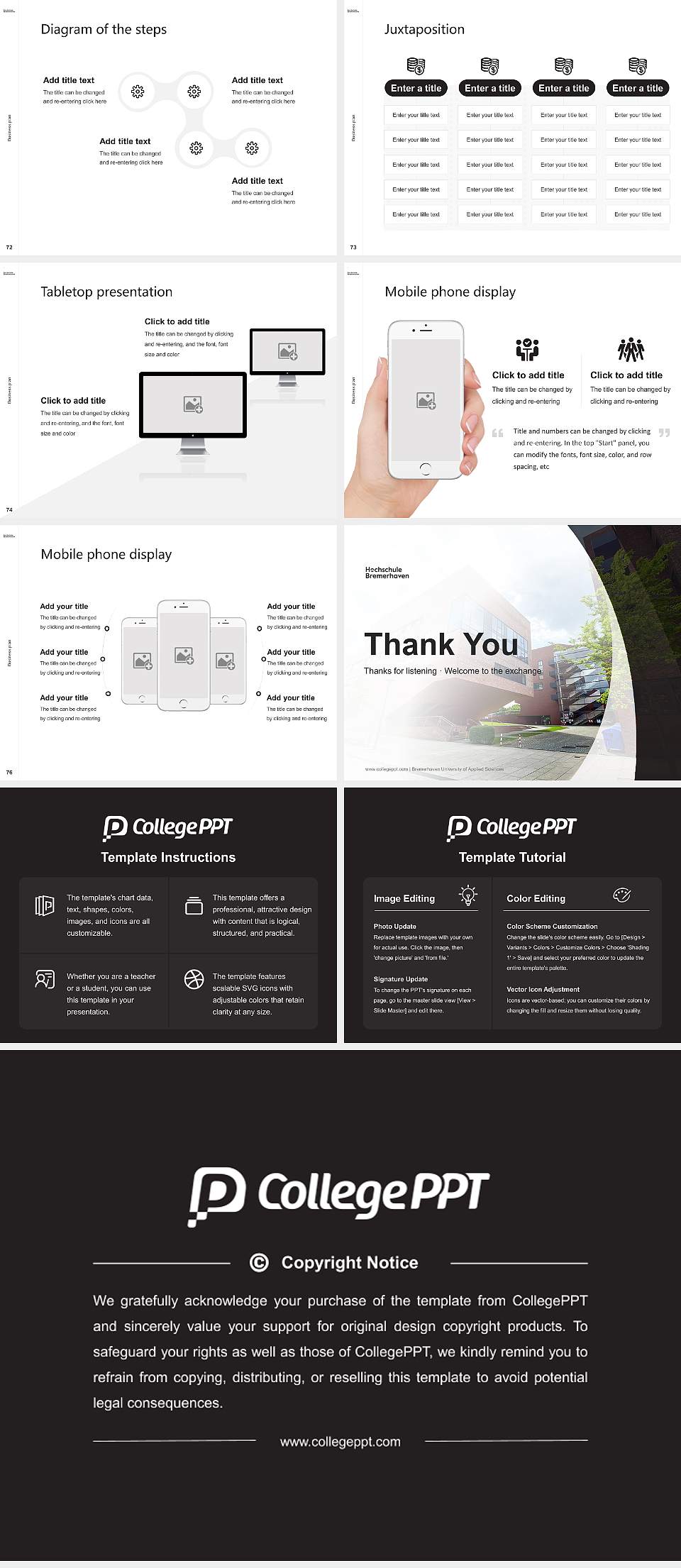 Bremerhaven University of Applied Sciences Competition/Entrepreneurship Contest PPT Template4:3 ratio PPT effect preview image9