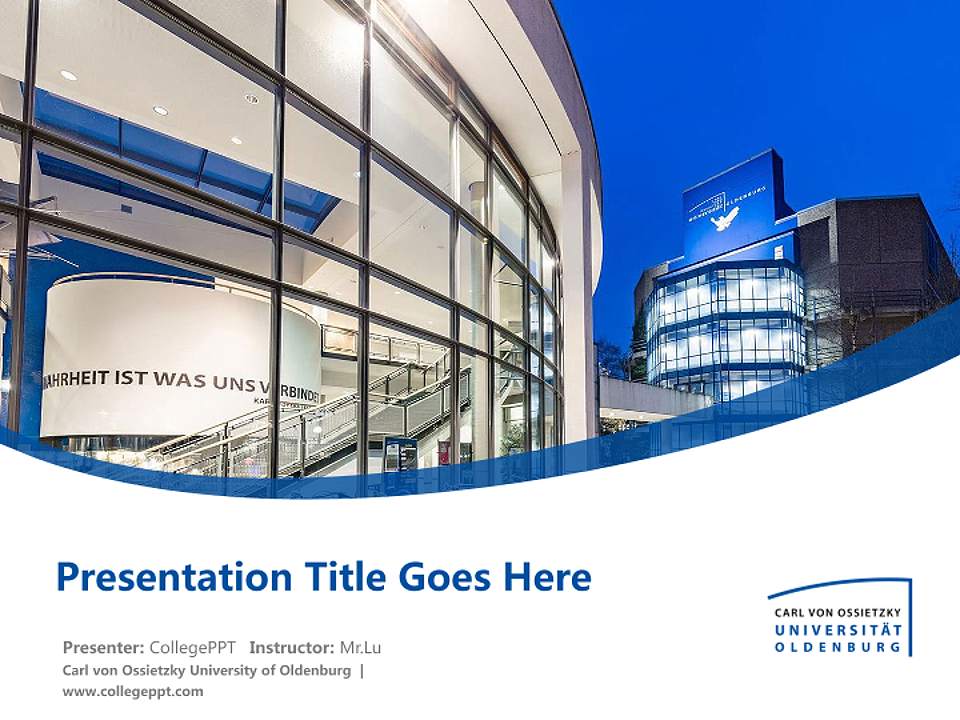 Carl von Ossietzky University of Oldenburg Course/Courseware Creation PPT Template4:3 ratio PPT effect preview image5