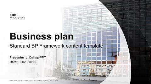 Braunschweig University of Art Competition/Entrepreneurship Contest PPT Template