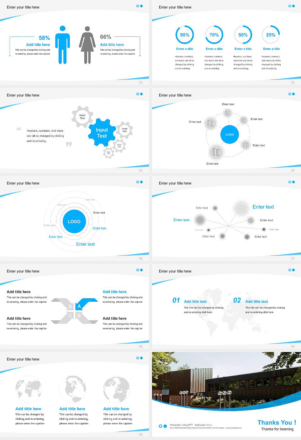Bonn-Rhein-Sieg University of Applied Sciences – Hennef campus Course/Courseware Creation PPT Template16:9 ratio PPT effect preview image4