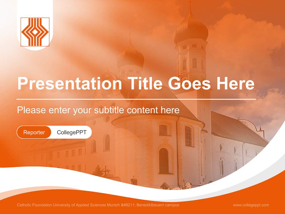 Catholic Foundation University of Applied Sciences Munich – Benediktbeuern campus Lecture Sharing and Networking Event PPT Template4:3 ratio PPT effect preview image4