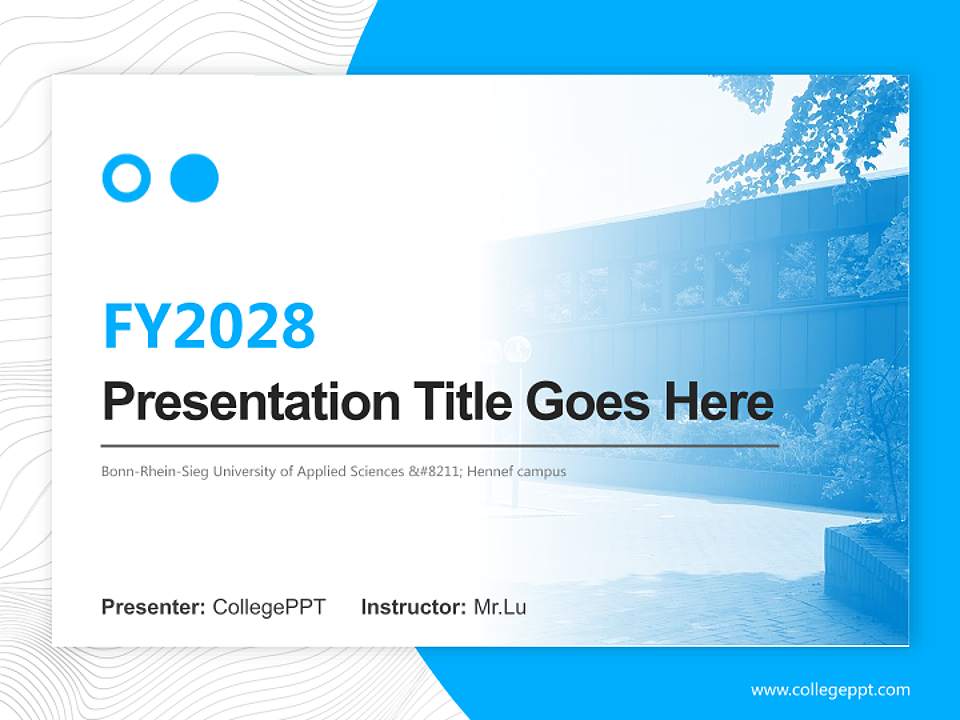 Bonn-Rhein-Sieg University of Applied Sciences – Hennef campus Academic Presentation/Research Findings Report PPT Template4:3 ratio PPT effect preview image5