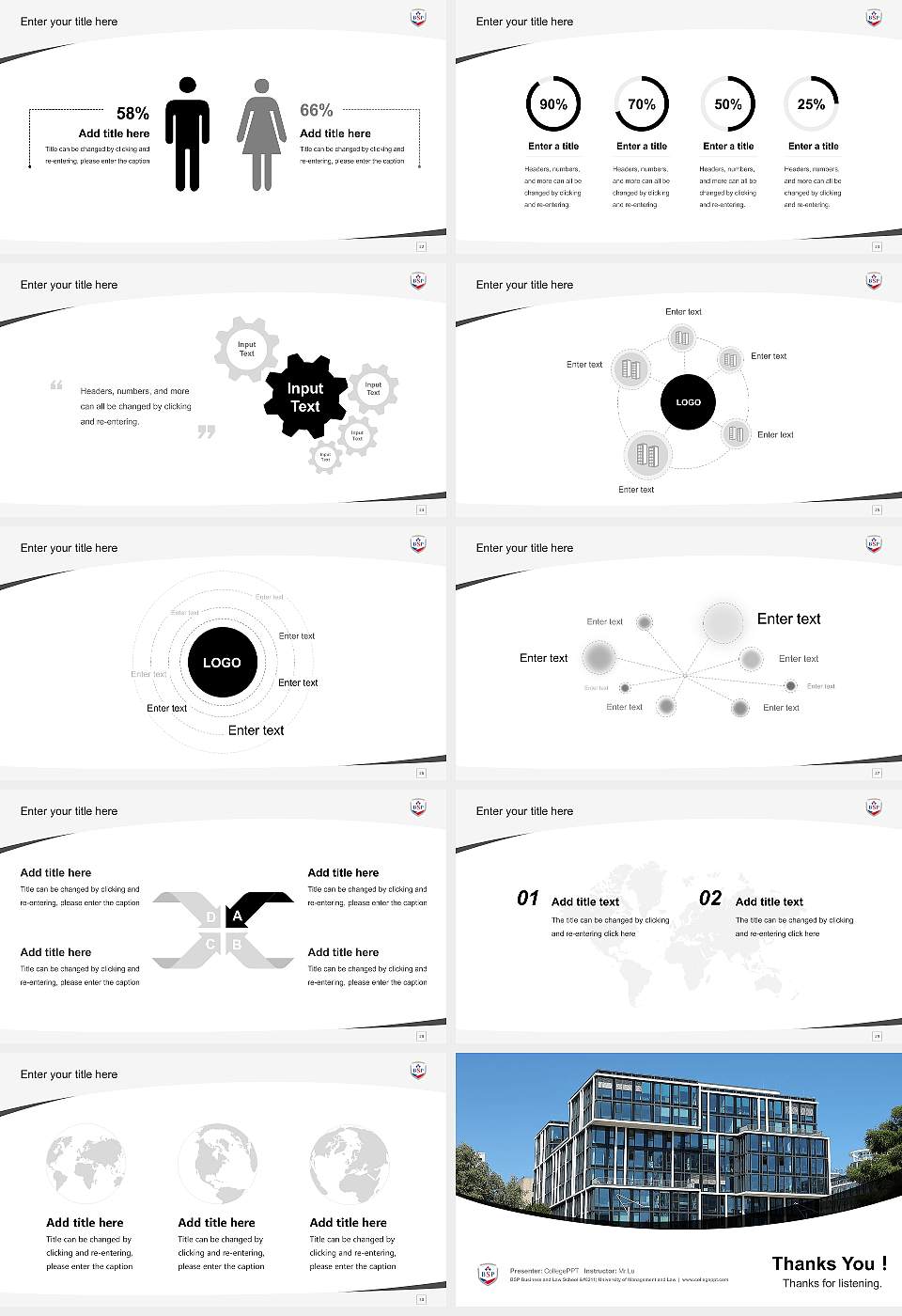 BSP Business and Law School – University of Management and Law Course/Courseware Creation PPT Template16:9 ratio PPT effect preview image4