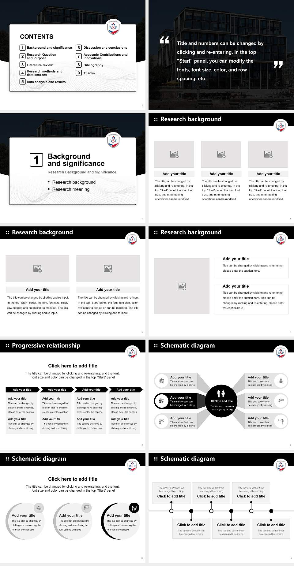 BSP Business and Law School – University of Management and Law Graduation Thesis Defense PPT Template4:3 ratio PPT effect preview image2