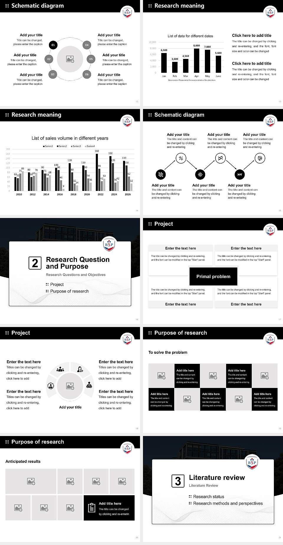 BSP Business and Law School – University of Management and Law Graduation Thesis Defense PPT Template4:3 ratio PPT effect preview image3