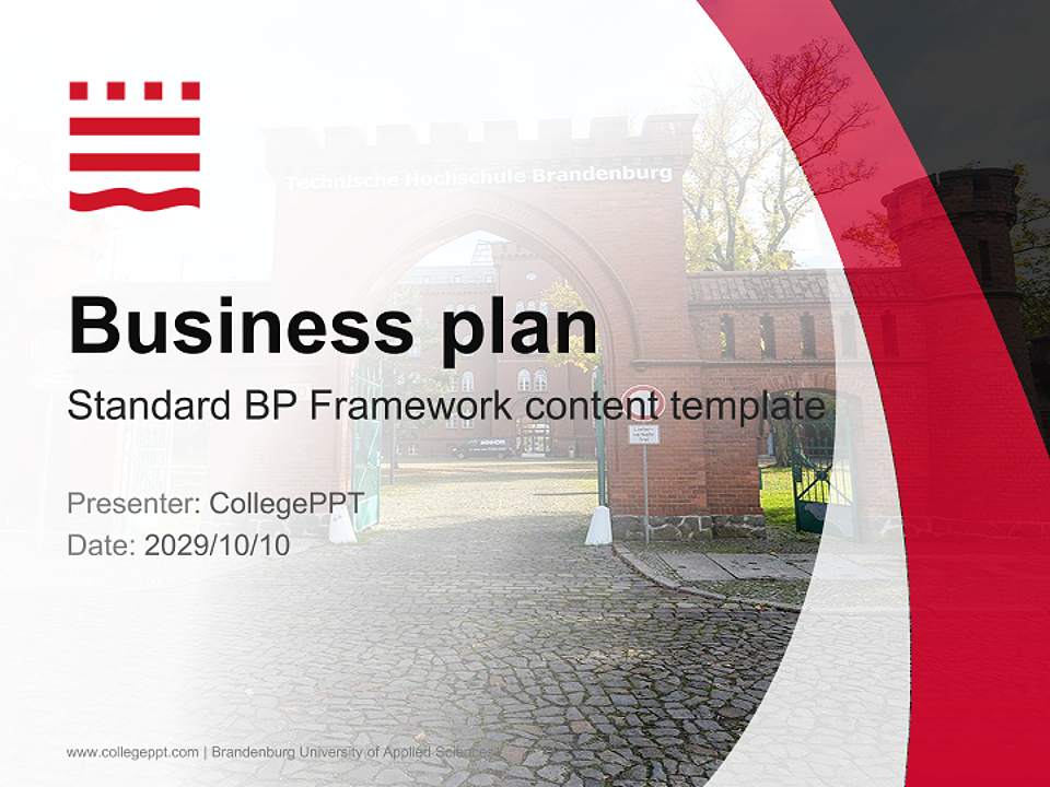 Brandenburg University of Applied Sciences Competition/Entrepreneurship Contest PPT Template4:3 ratio PPT effect preview image9