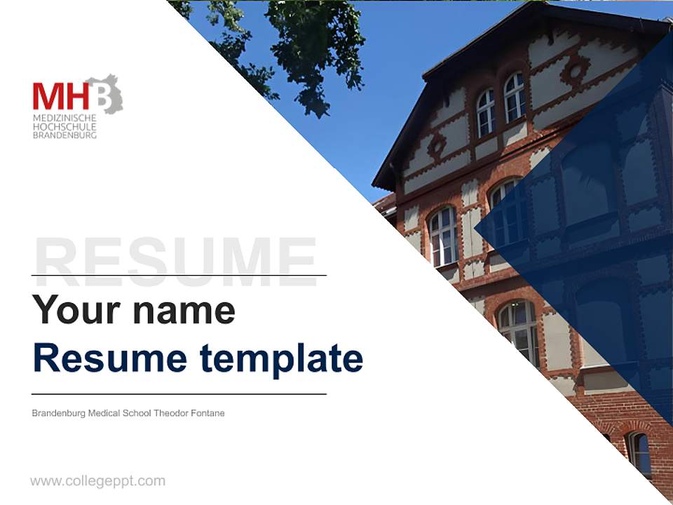 Brandenburg Medical School Theodor Fontane Resume PPT Template4:3 ratio PPT effect preview image5
