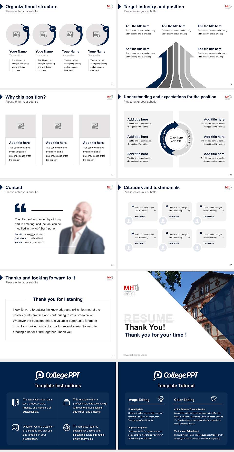 Brandenburg Medical School Theodor Fontane Resume PPT Template4:3 ratio PPT effect preview image4