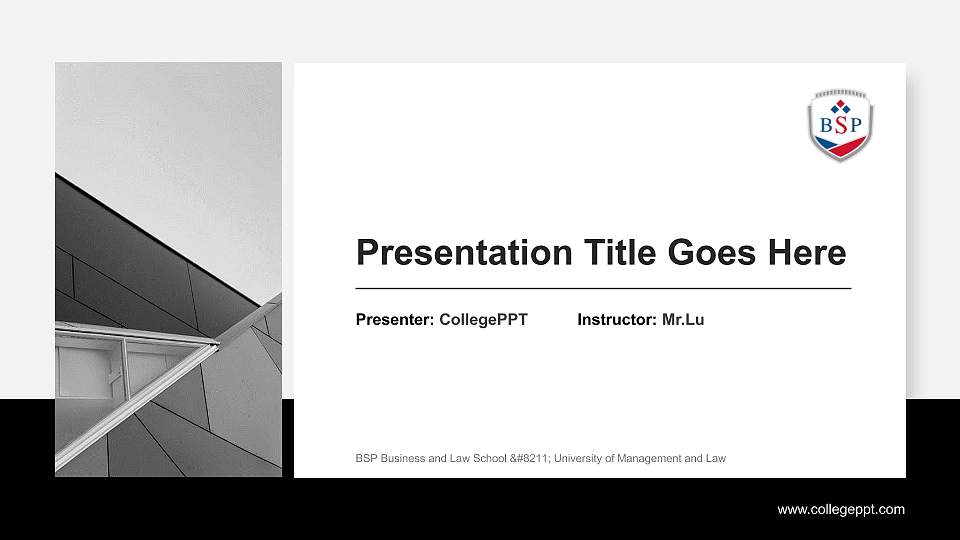 BSP Business and Law School – University of Management and Law General PPT Template16:9 ratio PPT effect preview image