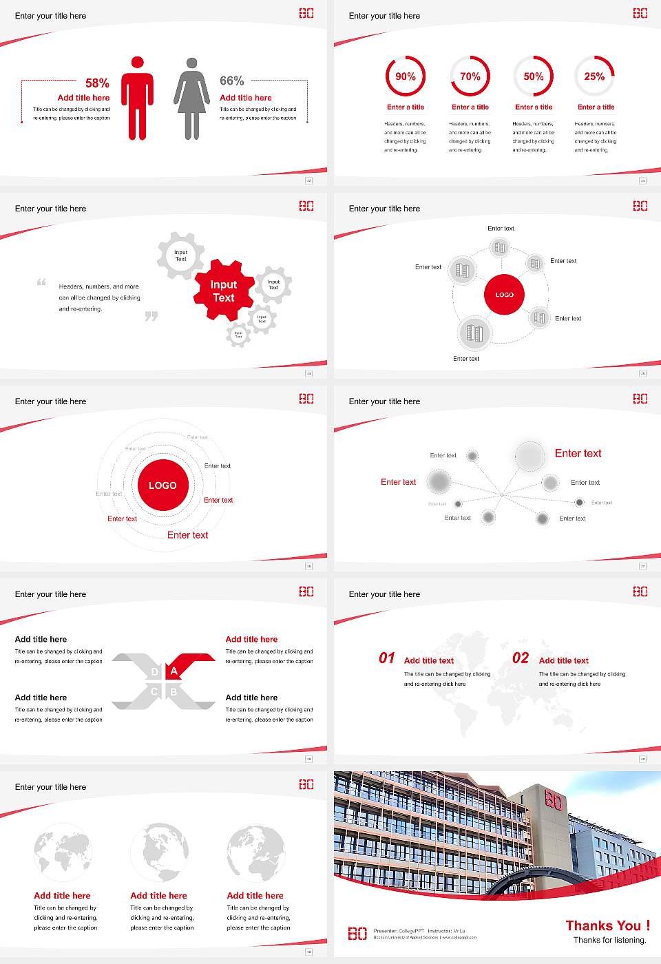 Bochum University of Applied Sciences Course/Courseware Creation PPT Template16:9 ratio PPT effect preview image4