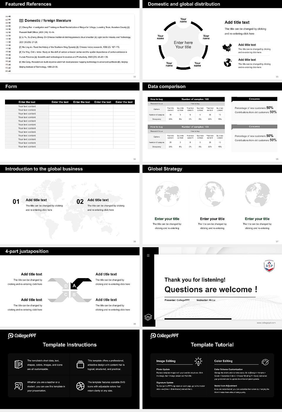 BSP Business and Law School – University of Management and Law Thesis Proposal/Graduation Defense PPT Template16:9 ratio PPT effect preview image4